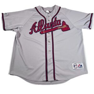 Vintage Late 90's Majestic Atlanta Braves Jersey MLB Baseball Size XXL
